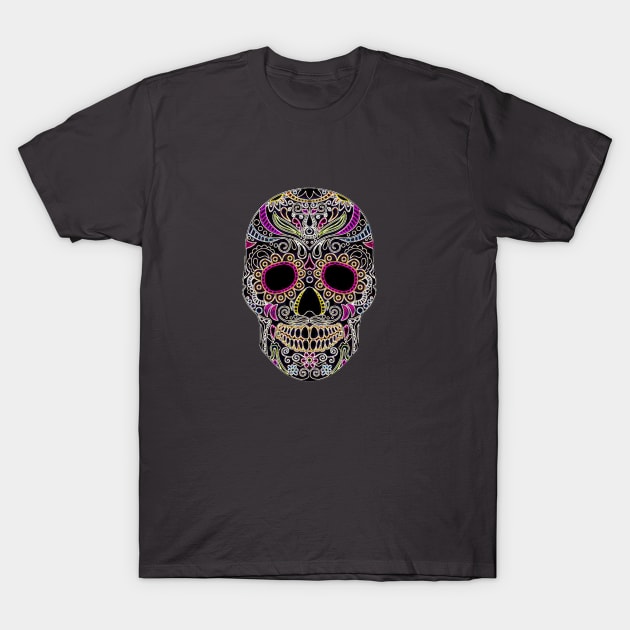 Sugar Skull Day of the Dead Mexican - Dia De Los Muertos T-Shirt by Whites Designs